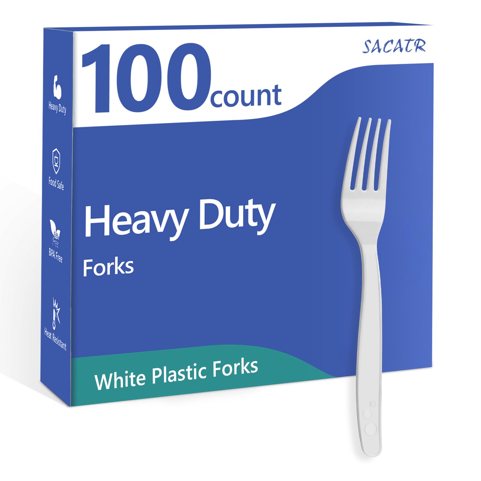 SACATR 1000 Count Plastic Forks Heavy Duty, Plastic Silverware Clear Forks, Premium Disposable Forks Bulk, BPA-Free, Heat Resistant, Suitable for Parties, Events and Everyday Use — Amazon image 11