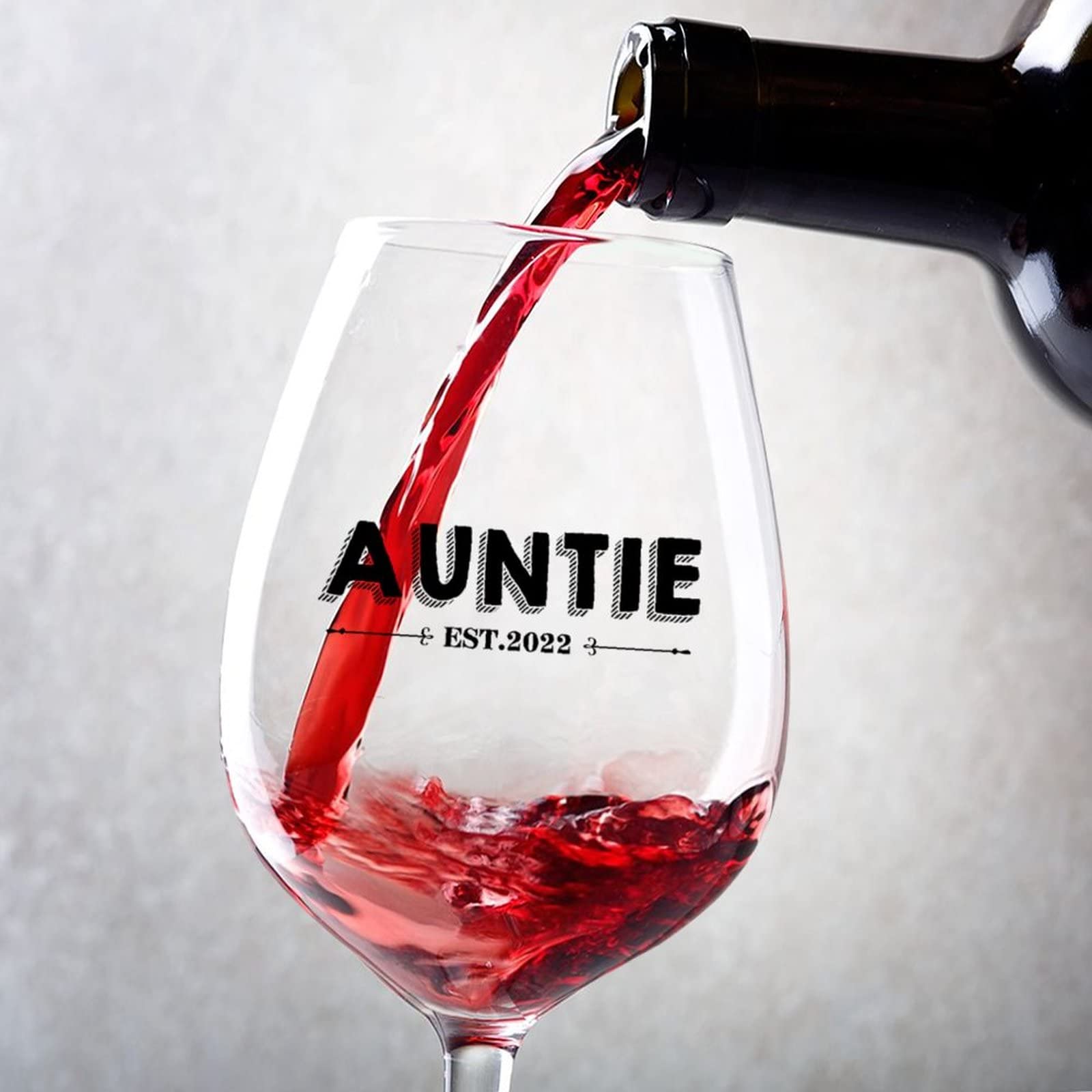 Verres à vin Promoted to Auntie 325ml lot de 2 pour annonce grossesse et anniversaire