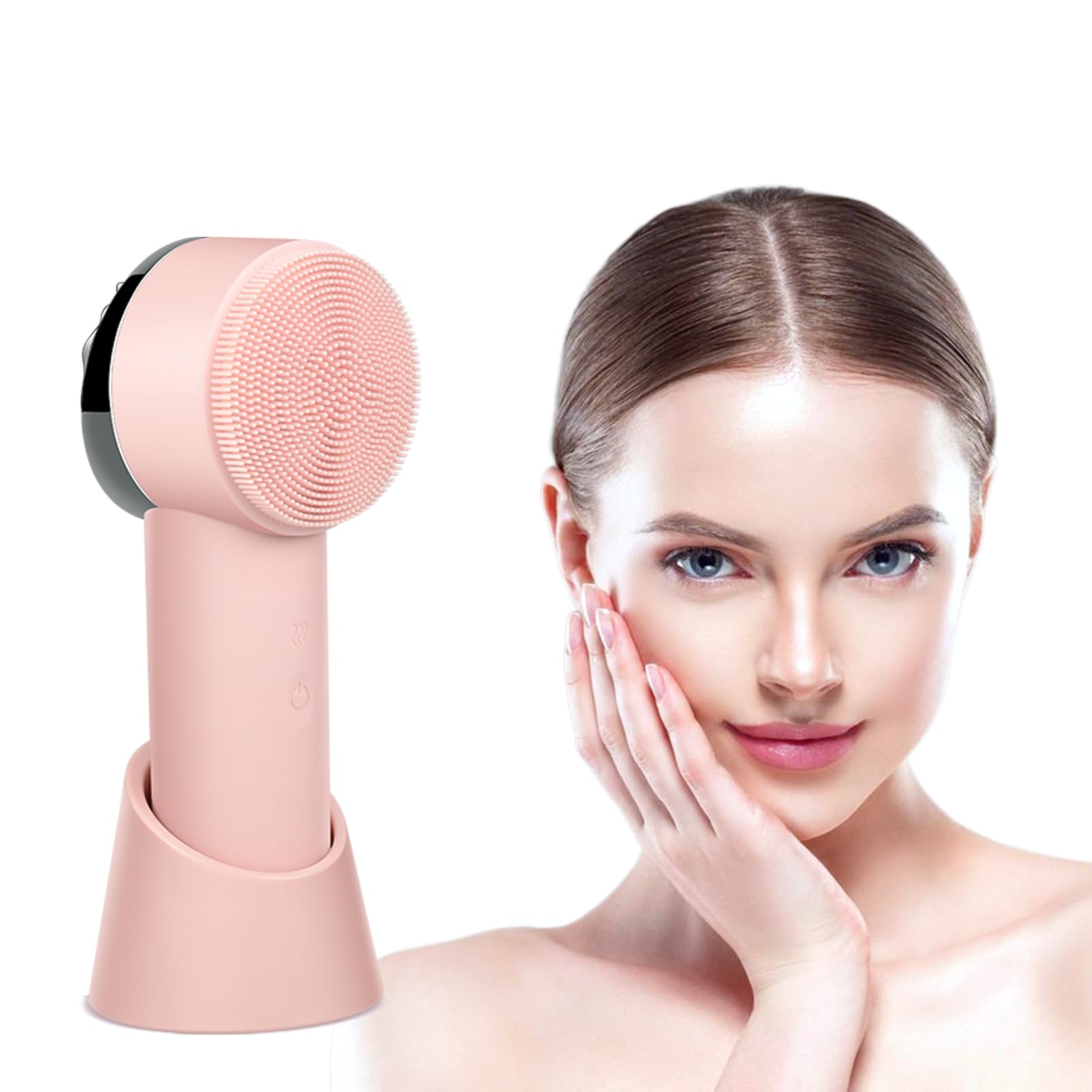 Gesichtsreinigungsbürste für Frauen Tragbare wiederaufladbare Gesichtsreiniger Elektrische Gesichtswaschbürste Reinigen Peeling Entfernen Mitesser Wasserdichte rosa Gesichtsmassagegerät Elitzia