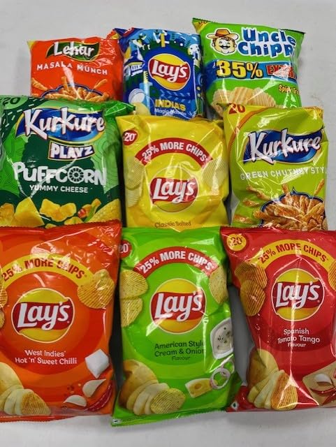 Lays/Kurkure/Uncle Chips Combo Packs Various Flavours (52g) – Perfect Snack for Tea Time - Combination of Spice & Crunch – Variety Snack Pack for Ultimate Munching Delight (1 Packet Of Each Flavour)