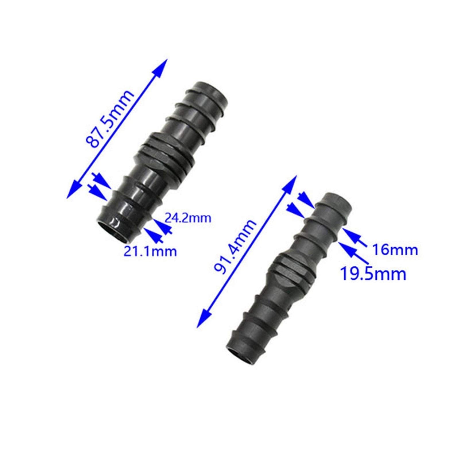 Connettore per Tubo Flessibile Connettore for Tubo da Giardino da 20 mm e 25 mm, DN15, DN20, irrigazione a 2 Vie, 50 Pezzi