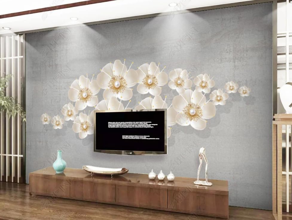 Papier peint intissé fleurs de prunier 300x210 cm pour grand mur de salon