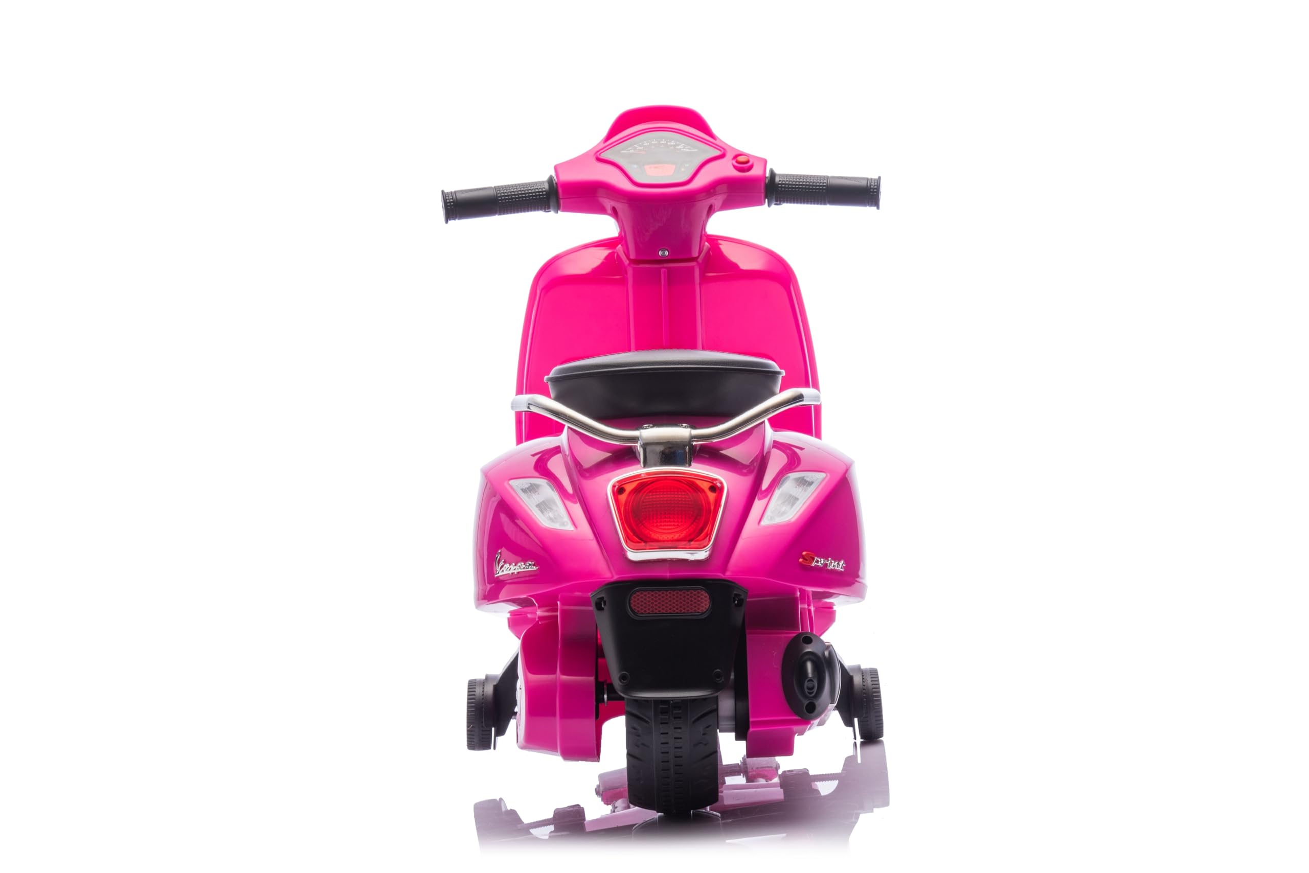 TOYSCAR Moto Elettrica Bambini Mini Vespa Elettrica per Bambini 18-36 Mesi, Moto per Bambini 6V con Licenza Ufficiale Piaggio, Luci LED, Clacson, Pedale, Ruote Stabilizzatrici (Rosa)