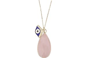 Shimmering Pink Evil Eye Necklace - A Ward Against Negative Energy