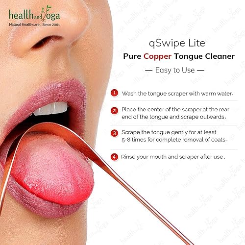 Miniatura 2 de HealthAndYoga™ qSwipe Lite Limpiador de lengua de cobre - Paquete de regalo