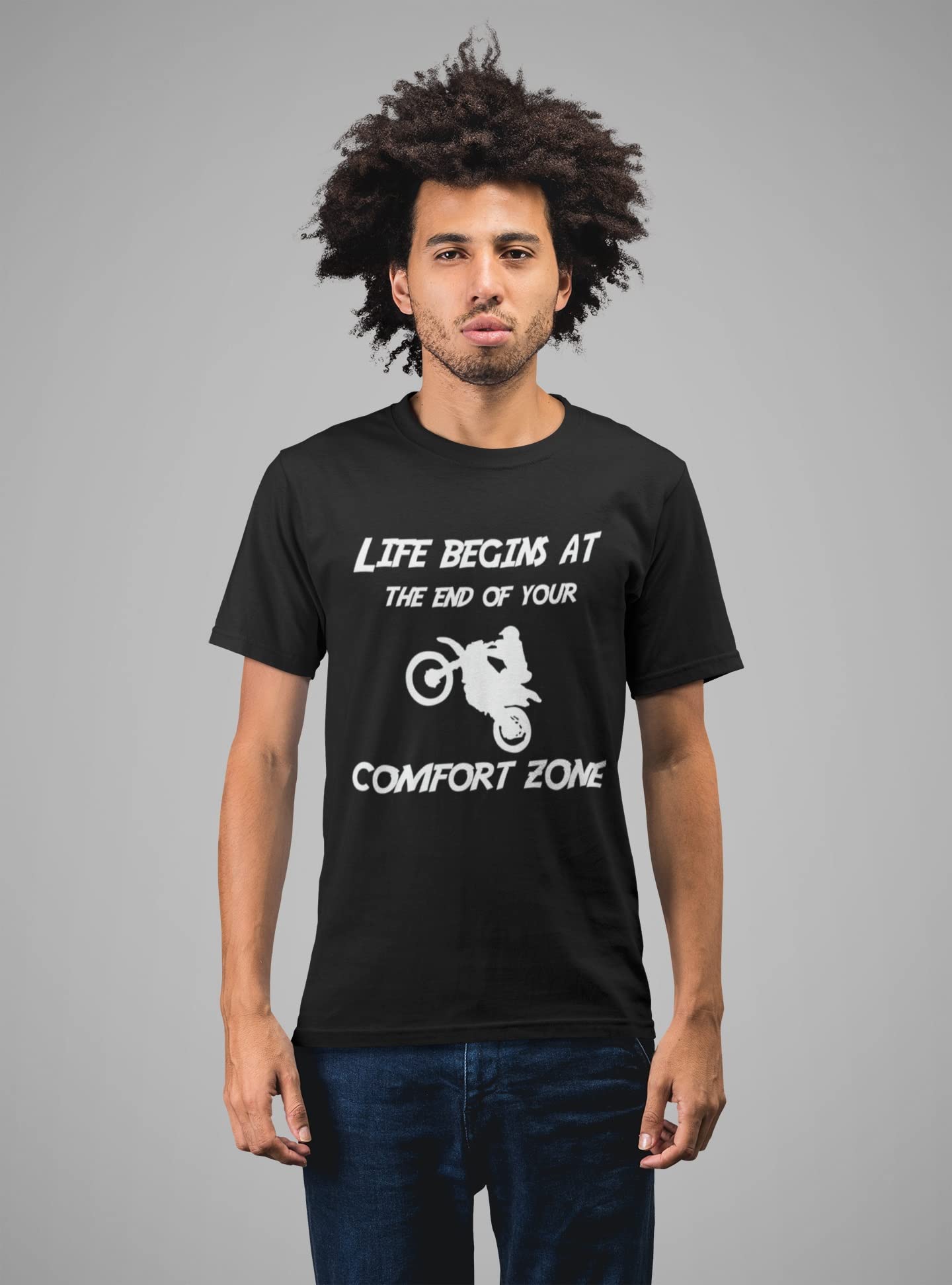 Comfort Zone Dirt Bike Black Adult T-Shirt - Large