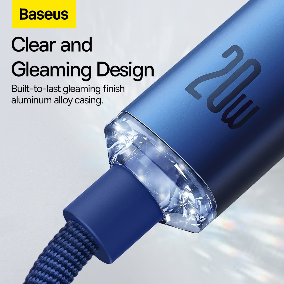 Baseus Crystal Shine 20W Type-C to Lightning Kablo 120 cm Mavi