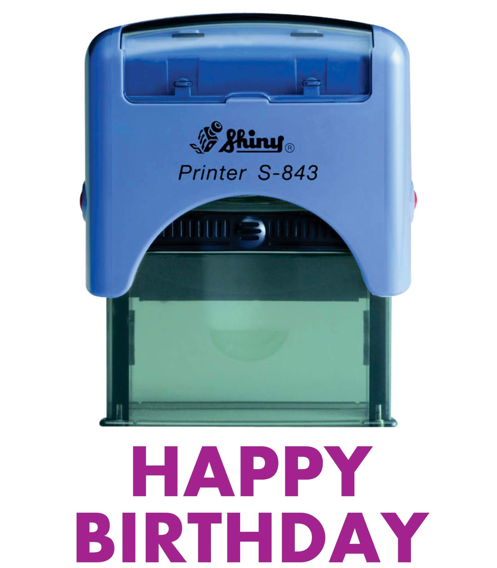 Webelkart Voilet Happy Birthday Self-Inking Rubber Stamp – Reliable, Fast, And Professional Tool To Enhance Office And Retail Efficiency