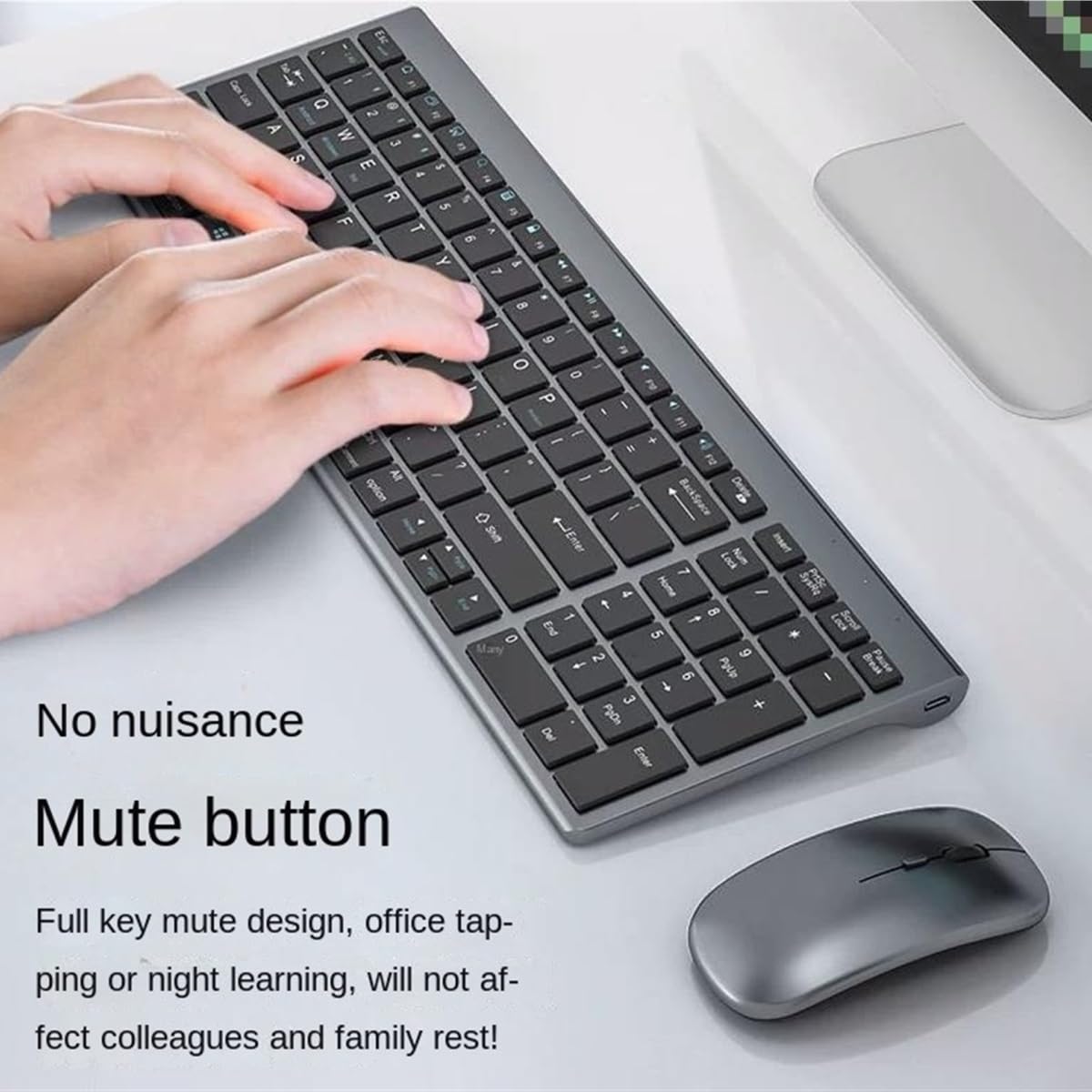 Klawiatura i Mysz do Gier, Zestaw Klawiatury I Myszy O Ergonomicznej Konstrukcji Podłącz I Graj Do Gier Biurowych Wodoszczelna Klawiatura i Mysz(White)