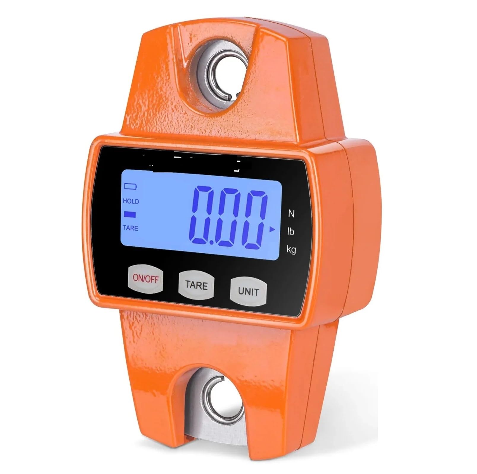 Digital Crane Scale, 660lb Digital Hanging Scale Case, Handheld 300Kg Mini Crane Scale with Hooks for Farm, Hunting, Fishing(Oranje)