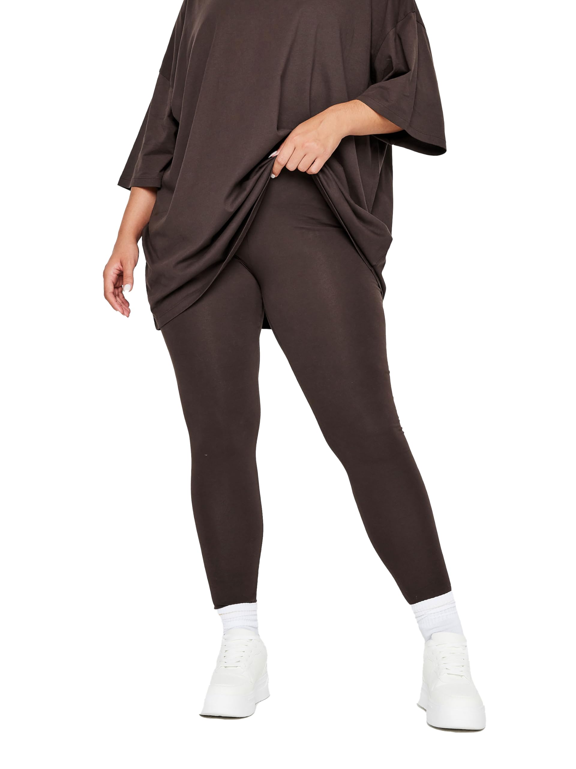Yours Curve Brown Leggings - Women's - Plus Size Curve