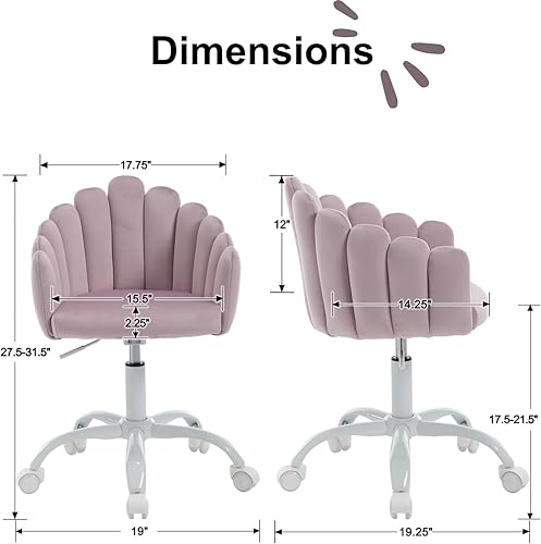 Miniatura 10 de HEAH-YO Juego de 1 silla giratoria para niños, silla de escritorio ajustable para niños con reposabrazos y respaldo, bonita silla de estudio para