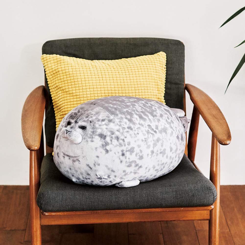 Aideal Foca Morbido Peluche Cuscino Sigillo Giocattolo del cuscino della peluche Peluche Animali Giocattolo Regalo per Bambini e Adulti (Grigio, 60cm/ 23,6 Pollici)