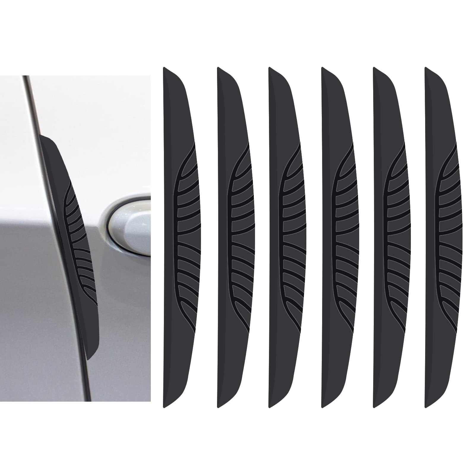 Tryagat 6 Pcs Car Door Edge Protector Trim for DS 3 Crossback 2019- Rearview Mirror Scratch Guard Anti-Collision Strips,Black