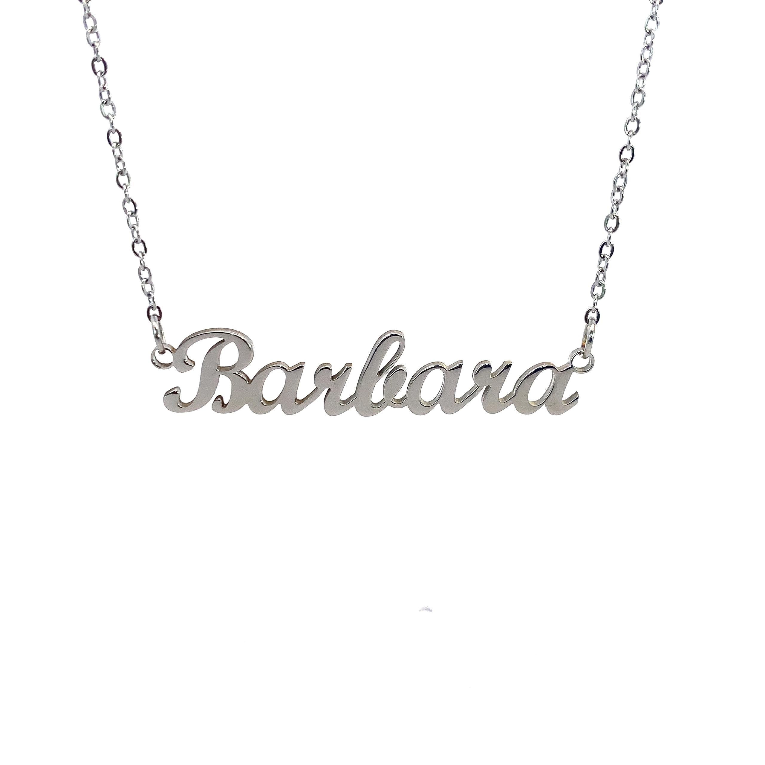 10:10 Collar de mujer nombre personalizado de acero inoxidable, joya para mujer nombre acabado brillante, cadena fina ajustable fabricada en Italia