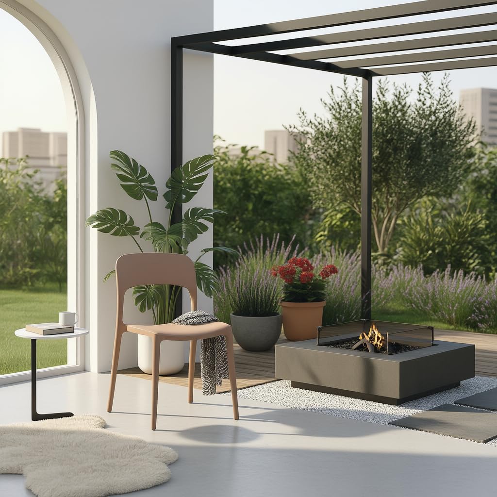 Arreditaly Set 4 Sedie Da Giardino In Polipropilene Impilabili Leggere E Resistenti Ideali Per Esterni Terrazze Giardini Bar Dehors Ristoranti 41 x 82,5 x 52 cm (Tortora)