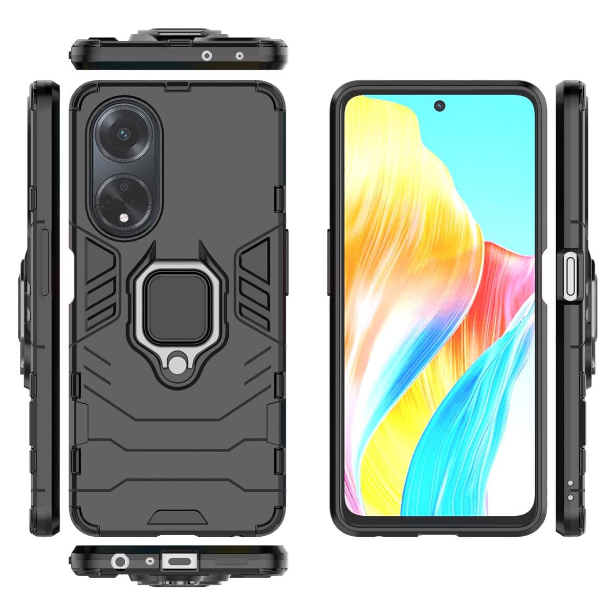 GOKEN Cover per Realme 10 4G, TPU/PC Dual Layer Hybrid Armor Custodia