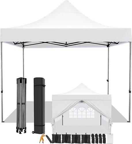 Miniatura 12 de COBIZI Toldo desplegable de 6.6 x 6.6 pies sin pared lateral, toldo resistente UPF 50+ para todas las estaciones, resistente al viento e