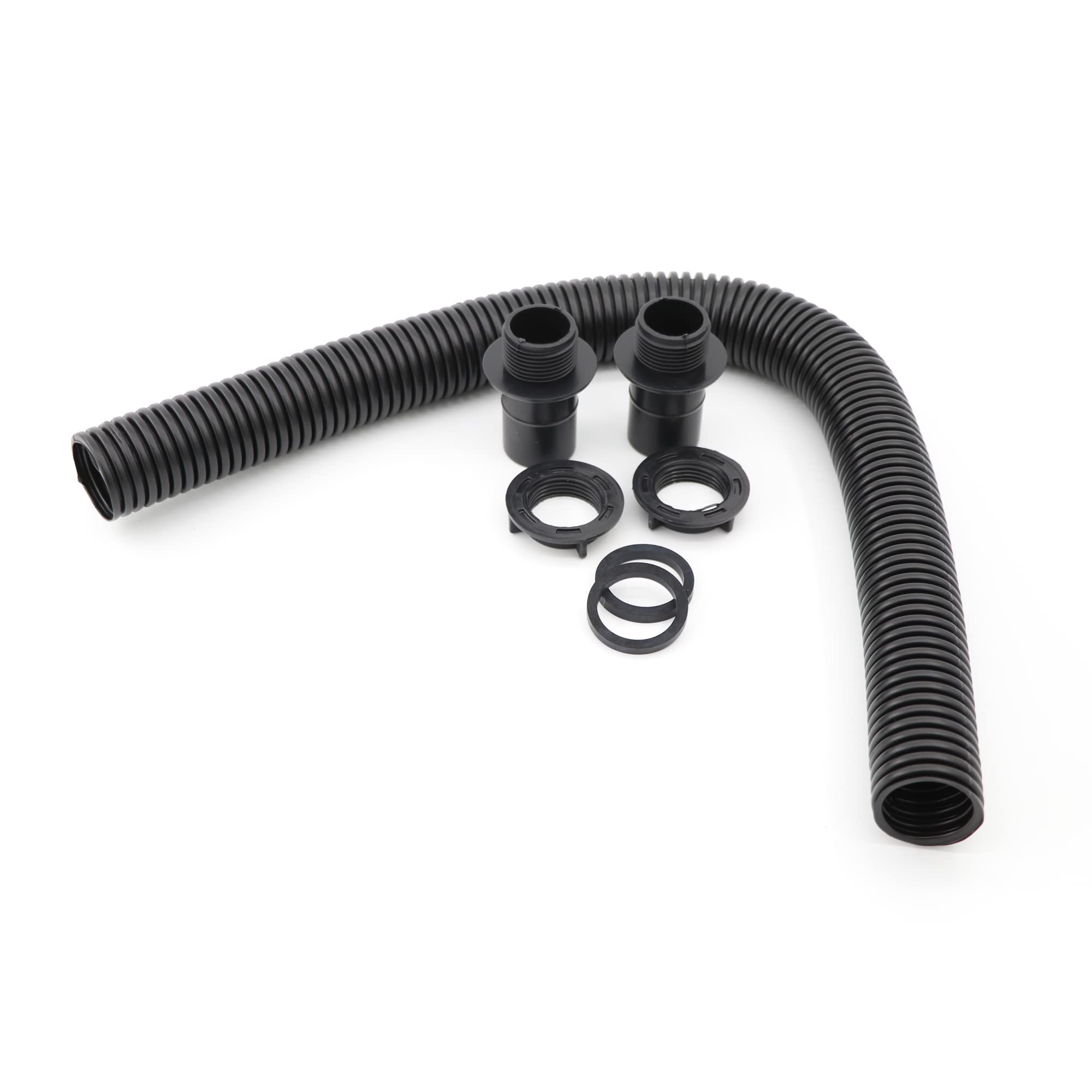 Angix Water Butt Connector Kit With Flexible Hose & Fittings - Rainwater Barrel Linking Pipe Set For Joining Water Butts, Leak Resistant Water Tank Connector System For Garden Water Storage