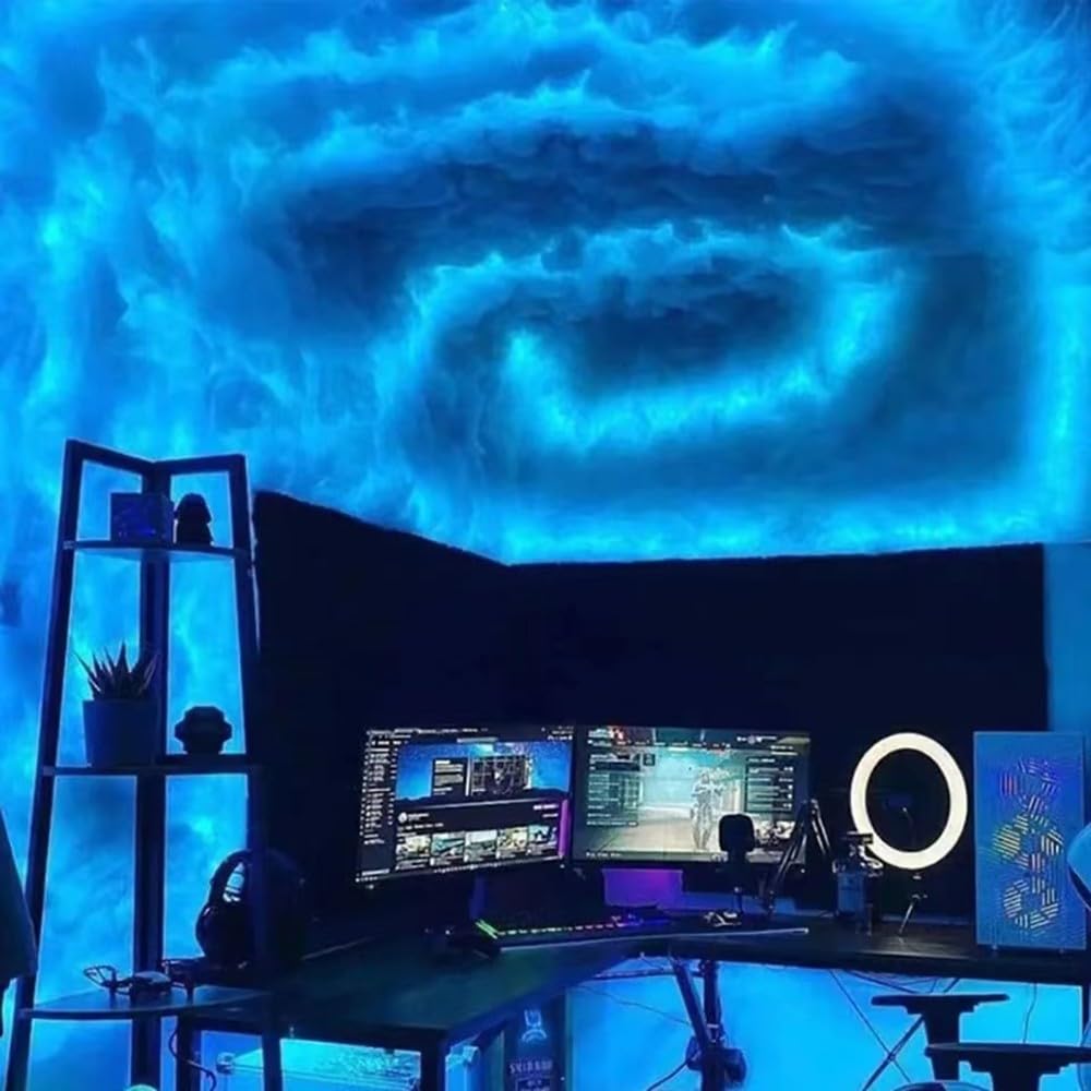 Lámpara de Nube de Trueno RGB, luz de Nube 3D Gigante, luz de atmósfera Creativa de Bricolaje de Halloween con Tira de luz LED y decoración de algodón para el hogar, Salas de Juegos (10m)