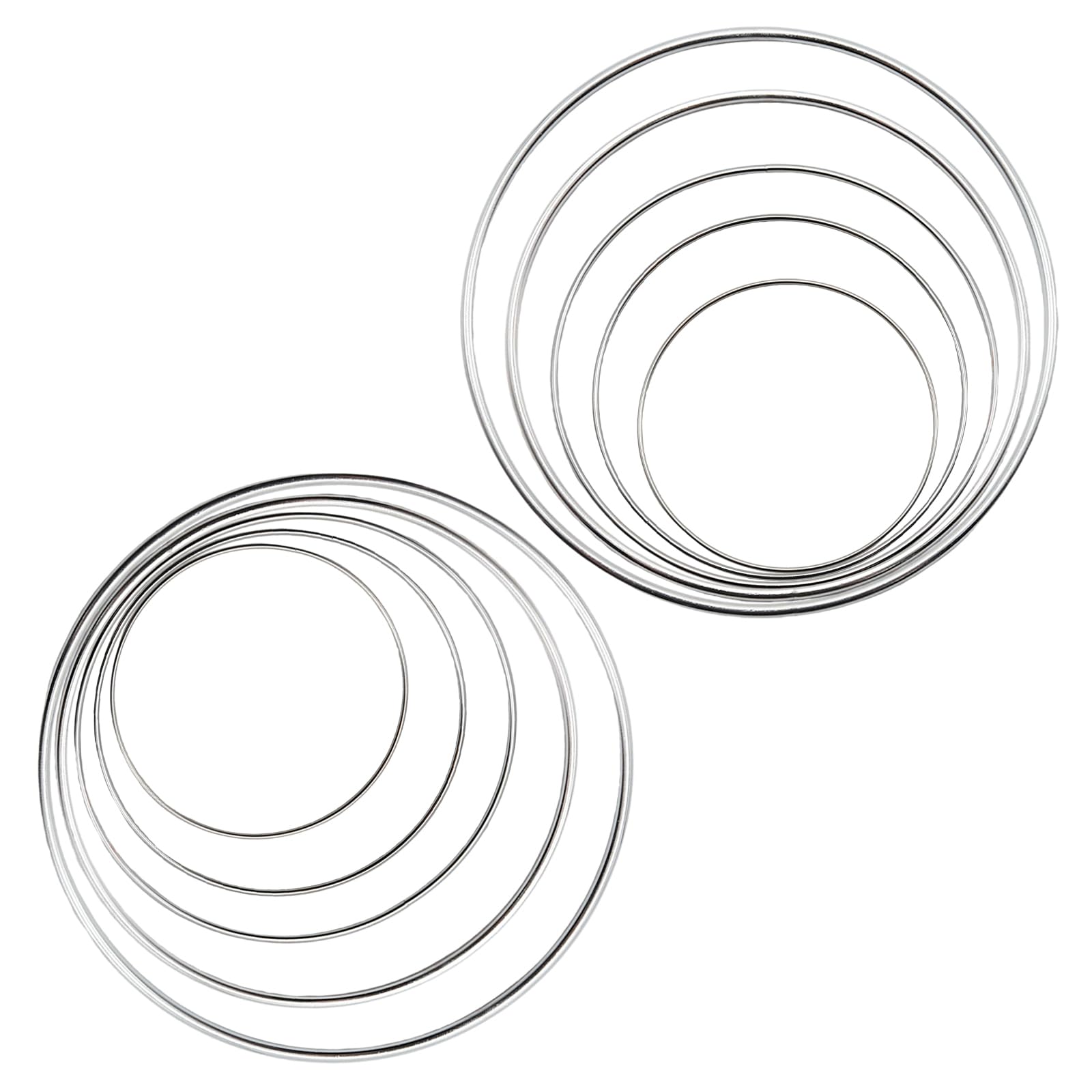 Pocoxll 10 Pcs Metal Floral Hoops, Wreath Macrame Hoop Rings, Metal O Rings