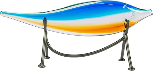 Dale Tiffany AS24127 - Escultura de cristal hecha a mano con soporte, color azul, 10 pulgadas de ancho