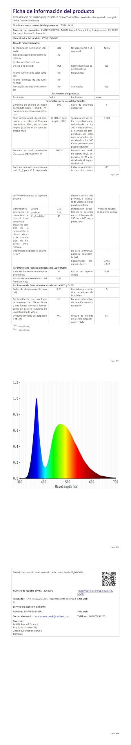 Foco LED con Sensor de Movimiento 100W - 10000LM 6500K Focos LED Exterior con Sensor de Movimiento IP67 Impermeable para Jardin, Patio (1 Piezas)