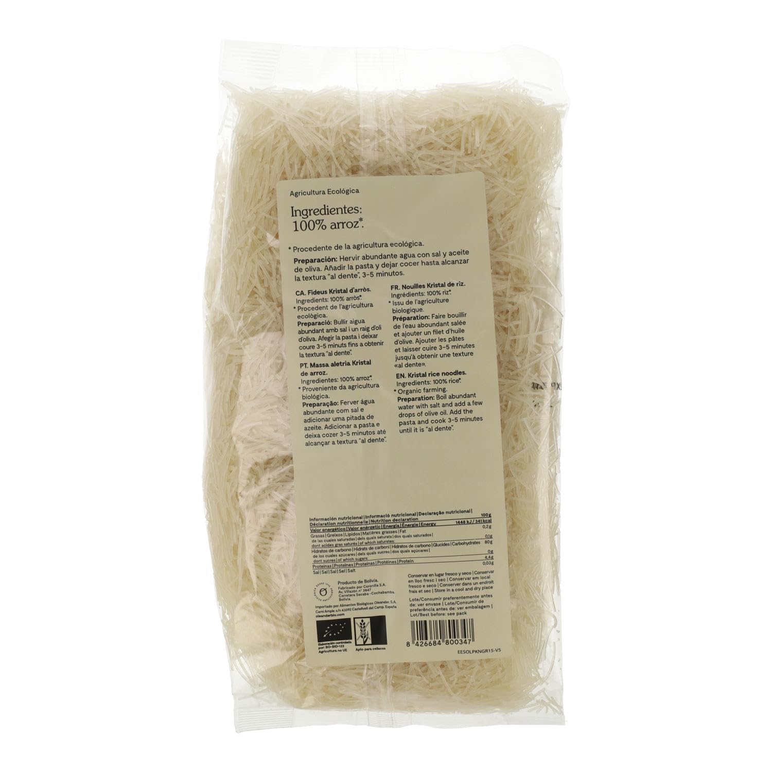 FIDEOS DE ARROZ SIN GLUTEN BIO 500 GR