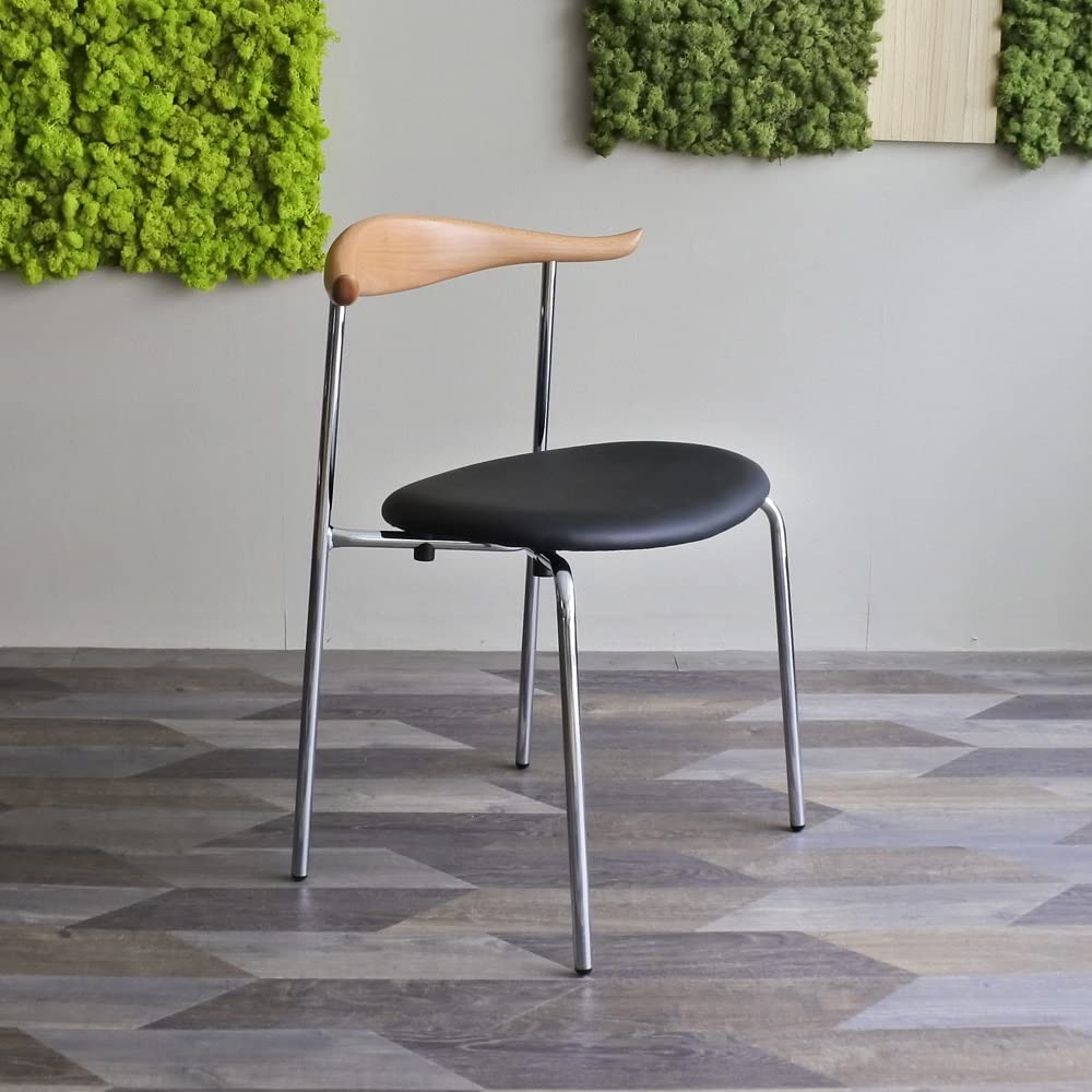 Amazon|完成品 ブルホーン チェア (クロム) ダイニングチェア ハンス