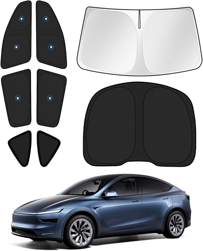 Miniatura 102 de Parasoles para parabrisas de automóvil, cubierta para ventana lateral y trasera, protección de privacidad, mantiene el vehículo fresco, color negro