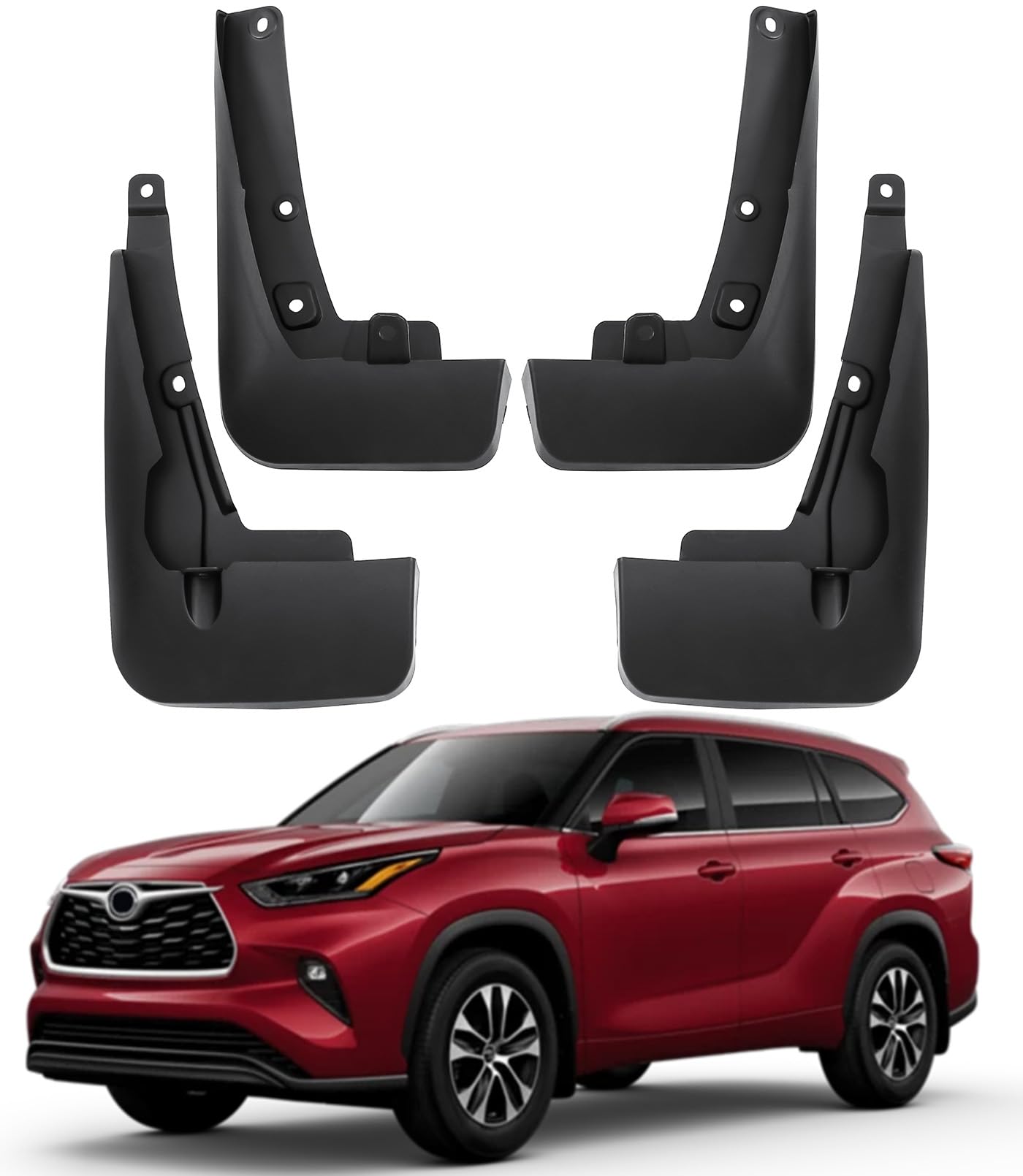 Birbenben Mud Flaps Fit for Toyota Highlander 2020-2025, Not for Grand Highlander, Splash Guards Wheel Tire Protector, Mudguards Mudflap Mud Guards