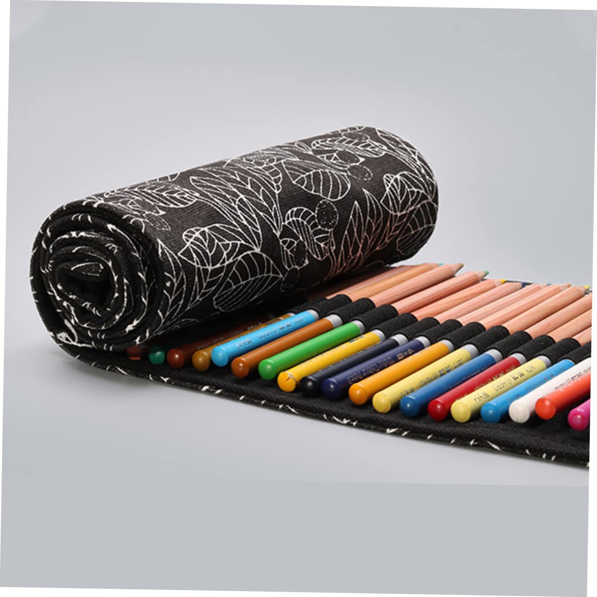 STOBOK 3stücke Praktisches Fächer Canvas Stifte-rollmäppchen Großer Stauraum Für Reisen Zeichnen Und Malen Tragbar Und Elegant Mit Schönem Muster Schwarze