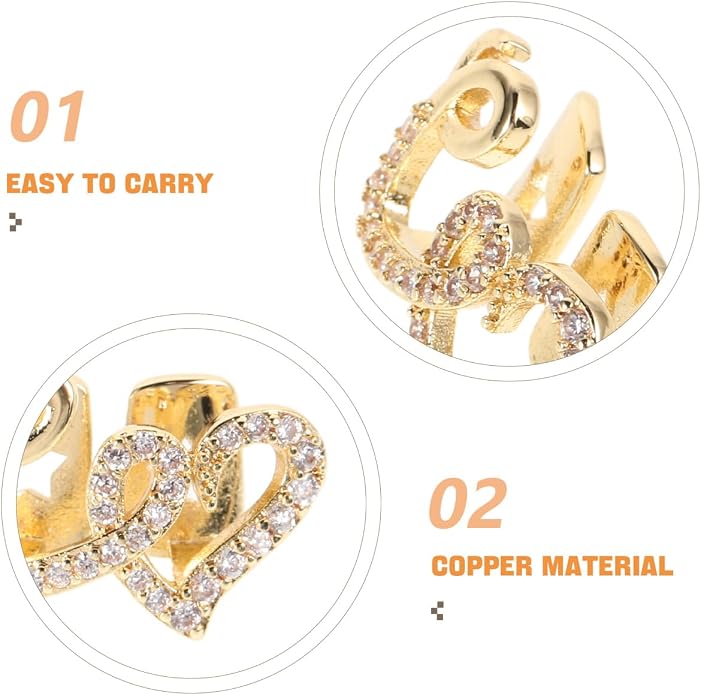 Double Heart Rhinestone Tooth Grill para Mujeres y Hombres miniatura 6