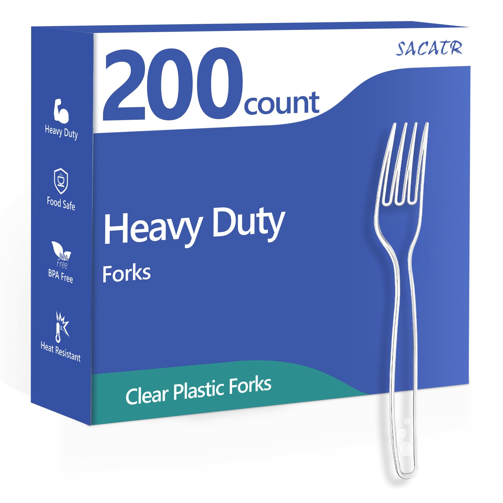 SACATR 1000 Count Plastic Forks Heavy Duty, Plastic Silverware Clear Forks, Premium Disposable Forks Bulk, BPA-Free, Heat Resistant, Suitable for Parties, Events and Everyday Use — Amazon image 18