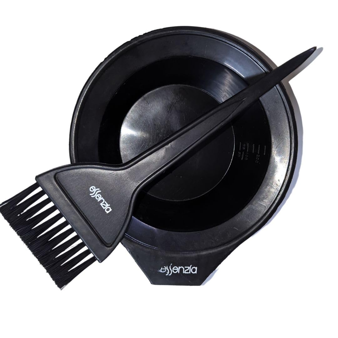Premium Professional Hair Colour Bowl Brush Black Dye Kit | Durable Salon Accessories | Parlour Highlights Bleach Mehendi Mixing | 200ml