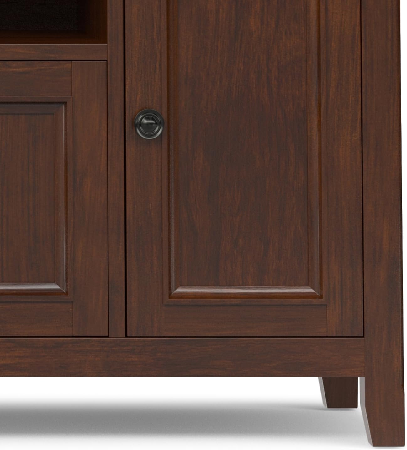 SIMPLIHOME Amherst TV Stand - 72 inch Wide Solid Wood Media Console in Russet Brown, Transitional Entertainment Center for Living Room for TVs up to 80 Inches with Shelves and Cable Management