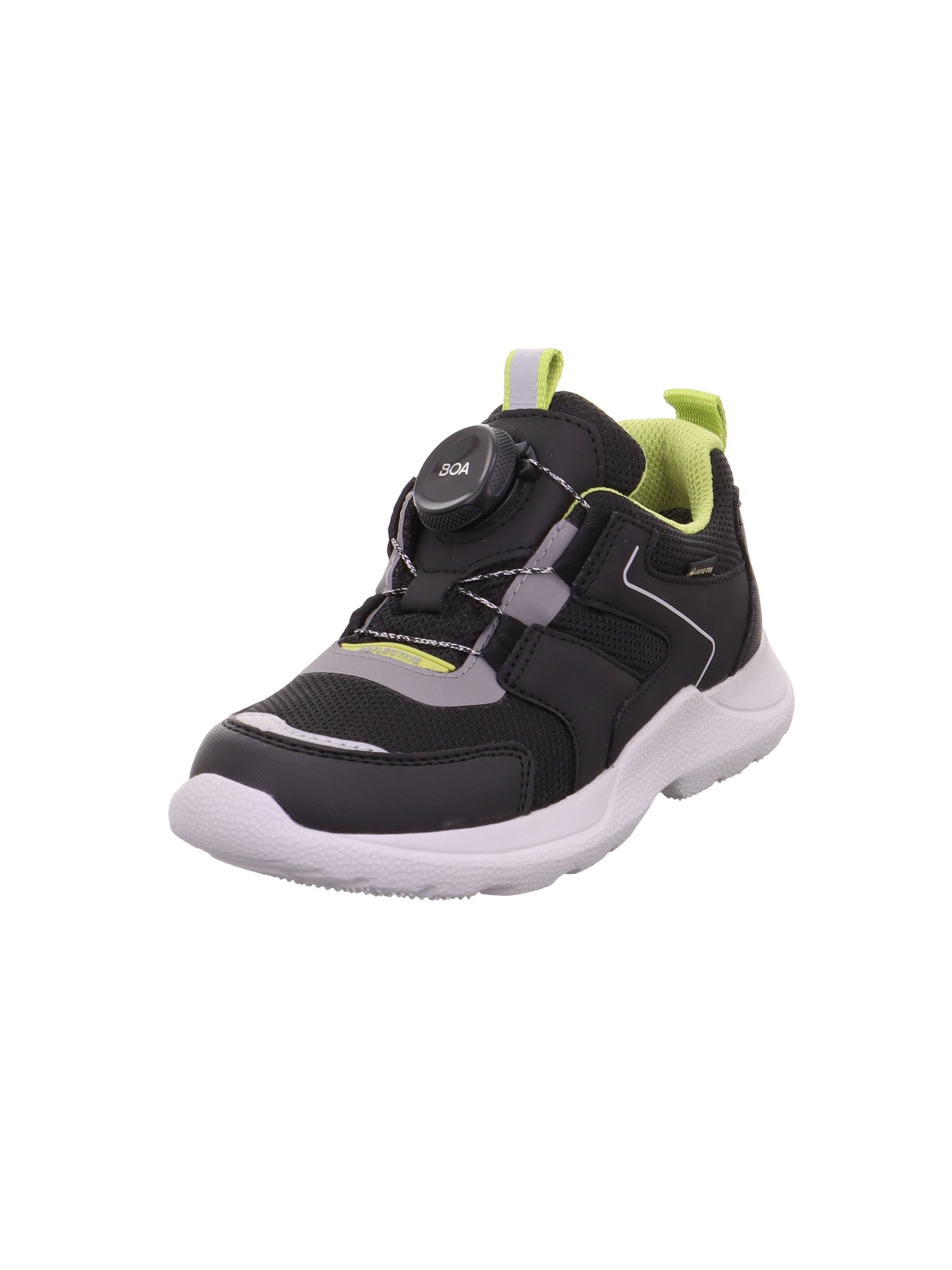 Superfit Boys' Rush Trainers, Black Green 0000, 9.5 UK Child
