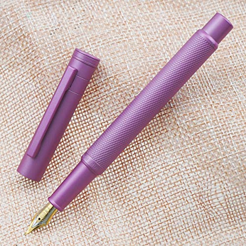 Image of Asvine Pink Forest Fountain Pen Bent Nib, Classic Design with Converter and Metal Pen Case, The Light of Hope Serise