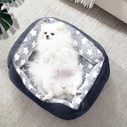MIXJOY Dog Bed Medium, Washable Cosy Pet Bed with Anti-Slip Bottom, Anti-Anxiety, Machine Washable, Grey, 63 x 53 x 21 cm - Image 4