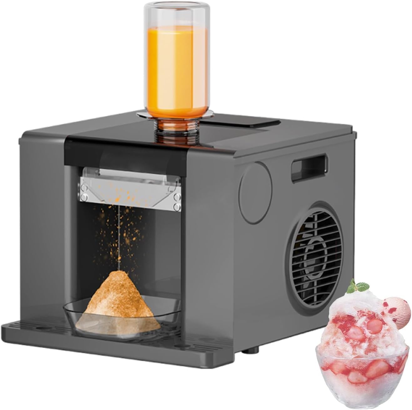 ZephPerton Snow Flake Ice Machine 60kg/24H, Commercial Snowflake Ice Maker with Touch Screen & Auto Cleaning, Extra Large Capacity for Snow Cones, Smoothies, Cocktails - Home Restaurant Bar