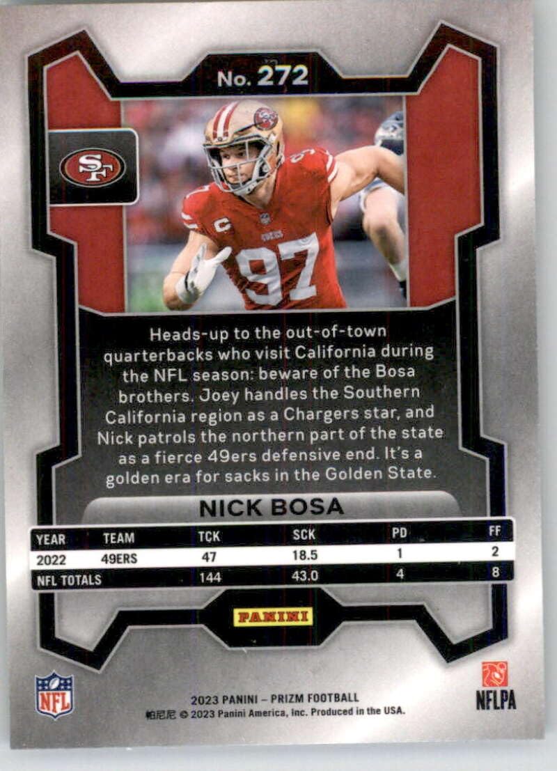 Amazon.com: 2023 Panini Prizm #272 Nick Bosa San Francisco 49ers