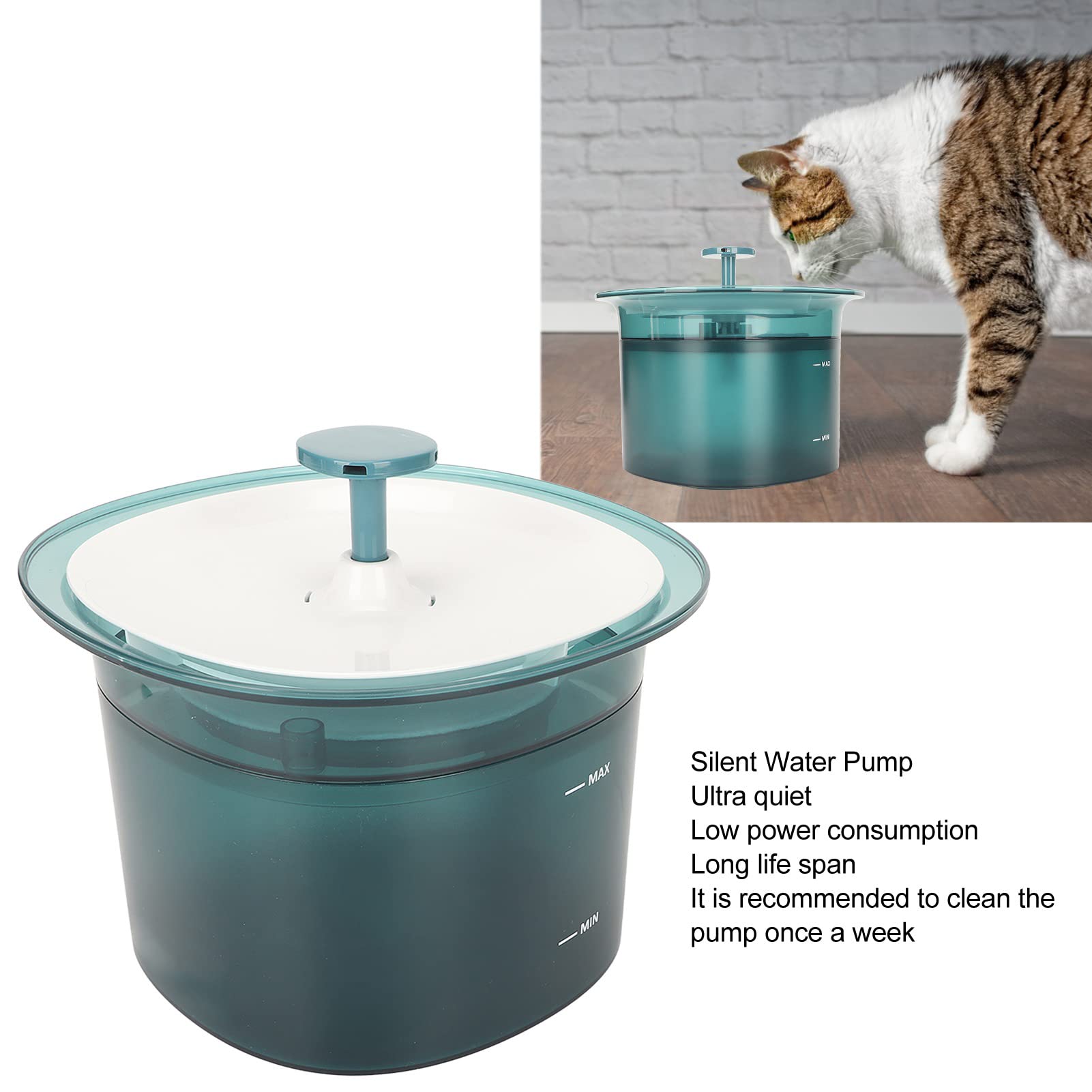Fuente de Agua para Mascotas 2L Gran Capacidad 3 Filtrado Fuente de Agua para Gatos silenciosa con Bomba de Agua Inteligente para Gatito
