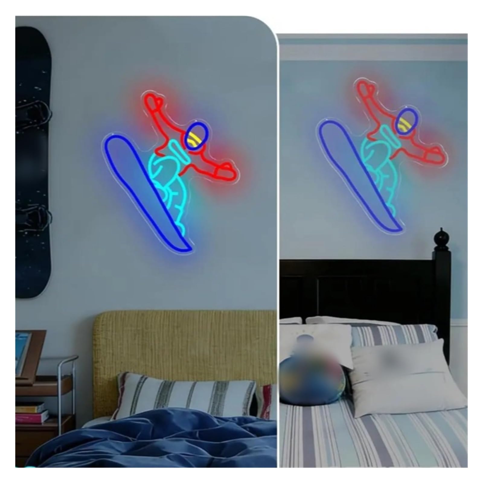 Insegna al Neon Insegna Al Neon Per Sci Dimmerabile | Luce LED Alimentata Tramite USB Per Club Sportivi, Sala Giochi, Camera Da Letto, Decorazioni 38cmx32cm