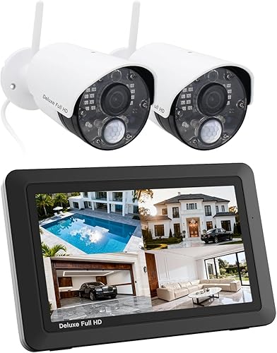 CasaCam GuardianCam Deluxe  2 cámaras de 1080p y un monitor de pantalla táctil de 7 pulgadas  Sistema de cámara inalámbrica  Alimentado por CA,