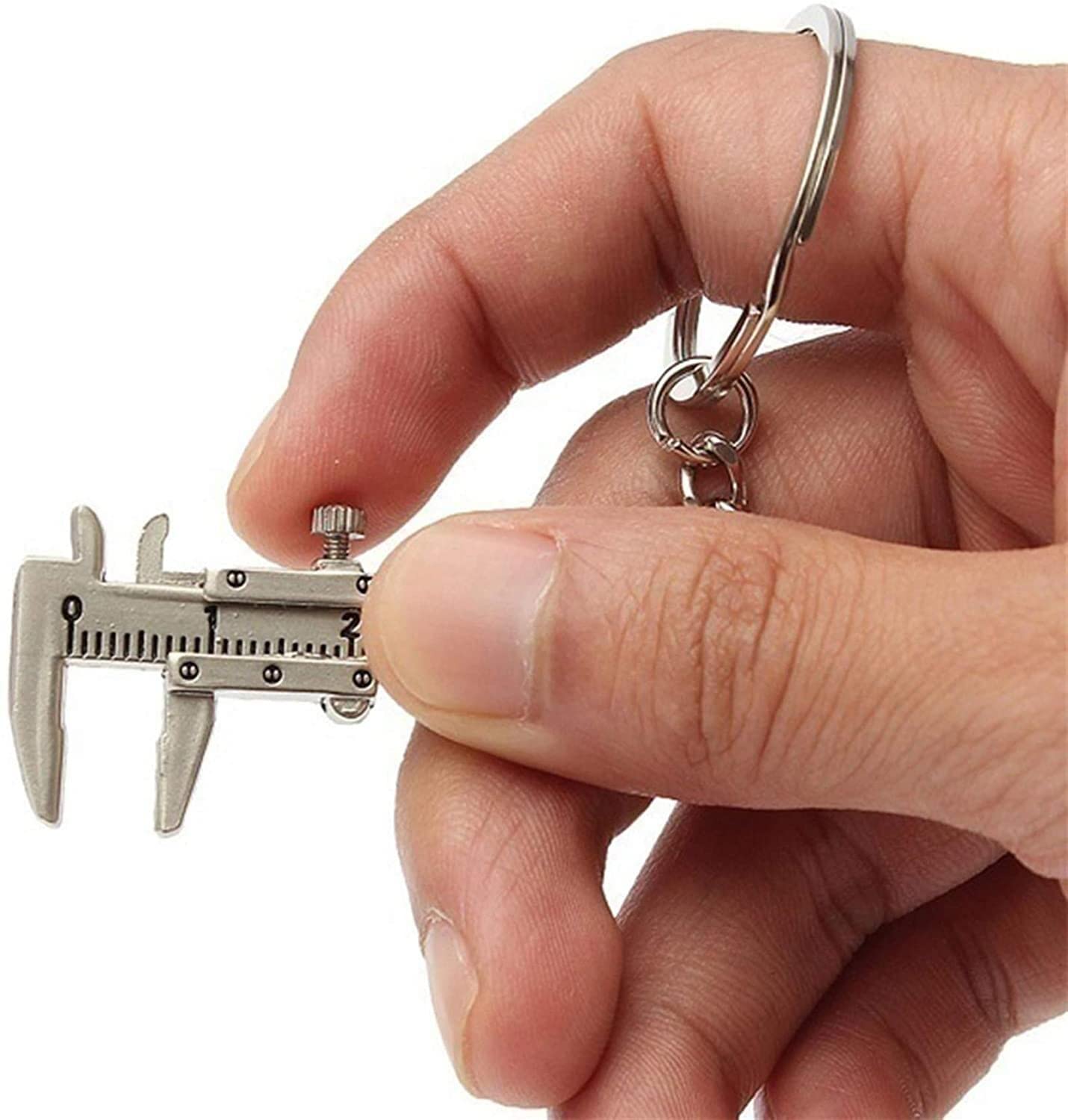 Porte-clés Mini Pied à Coulisse - Lot De 3, Zinc Allié, 10 Cm De Long | Accessoire Tendance Et Pratique Pour Mesures De Précision