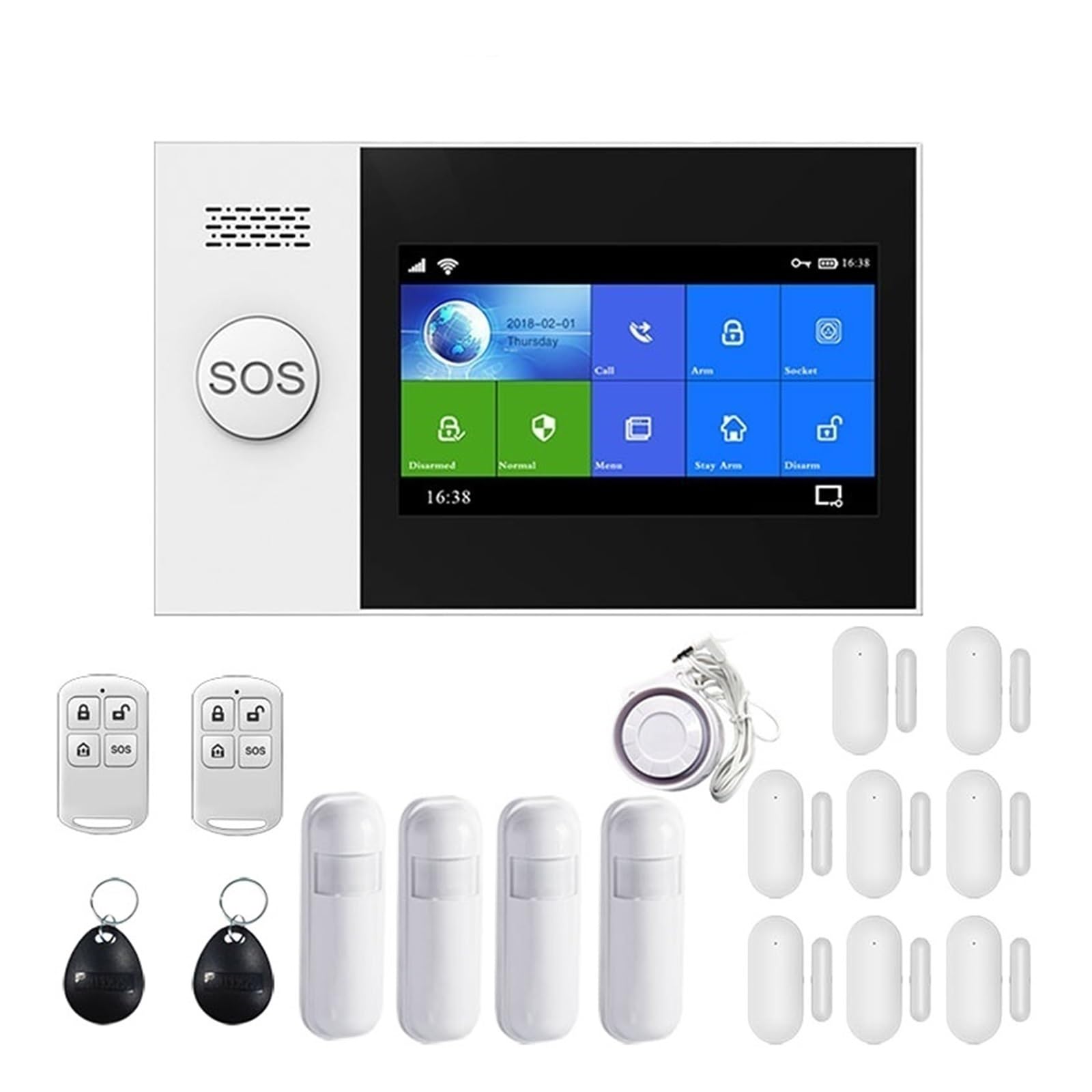 De Seguridad For El Hogar, Alarma Inteligente Gsm Con Sensor Movimiento Pir, Tarjeta Puerta, Kits Inalámbrica Para casa y garaje(Set 6)