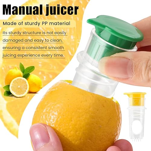 Miniatura 3 de Exprimidor de limón, paquete de 2 exprimidores de limón con tapa de rosca, exprimidor manual de limones con filtro integrado, extractor de jugo