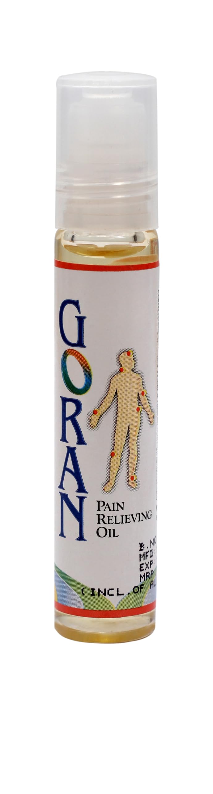 Goran Ayurvedic Roll-On Oil 10ml | Herbal Blend with Camphor, Eucalyptus & Menthol | Easy-to-Use, Fast-Absorbing & Non-Sticky Roll-On Bottle