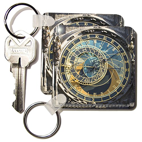 Prague horloge astronomique porte-clés 3drose cadeau lot de 2