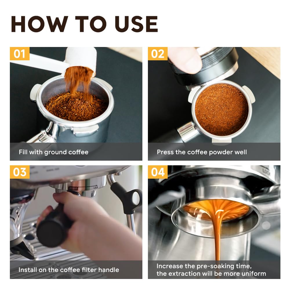 Portafiltro senza fondo da 54 mm per macchina da caffè espresso Breville Barista Express, BENFUCHEN Bottomless Naked Portafilter compatibile con Breville BES870/BES878/BES875/BES880, cestello filtro